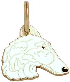 BORZOI - RUSSISK ULVEHUND HVIT - pet ID tag, dog ID tags, pet tags, personalized pet tags MjavHov - engraved pet tags online