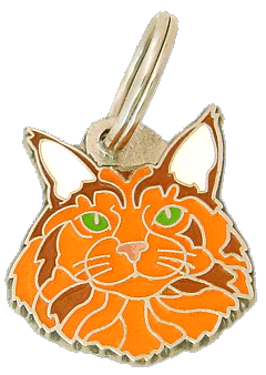 Maine coon rød - pet ID tag, dog ID tags, pet tags, personalized pet tags MjavHov - engraved pet tags online