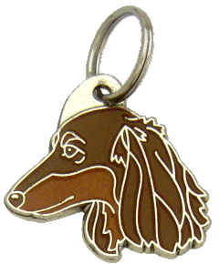 DACHSHUND LANGHÅRET BRUN - pet ID tag, dog ID tags, pet tags, personalized pet tags MjavHov - engraved pet tags online