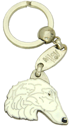 BORZOI - RUSSISK ULVEHUND HVIT - pet ID tag, dog ID tags, pet tags, personalized pet tags MjavHov - engraved pet tags online