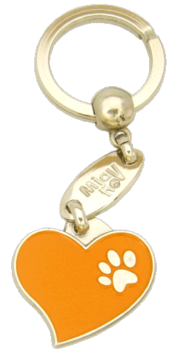 HJERTE ORANSJE - pet ID tag, dog ID tags, pet tags, personalized pet tags MjavHov - engraved pet tags online