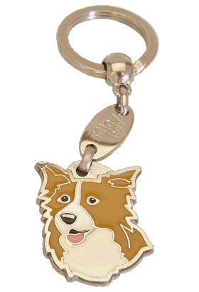 BORDER COLLIE RØD - pet ID tag, dog ID tags, pet tags, personalized pet tags MjavHov - engraved pet tags online