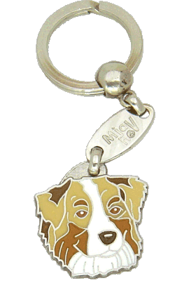 AUSTRALIAN SHEPHERD RED MERLE, BRUN ØYNE - pet ID tag, dog ID tags, pet tags, personalized pet tags MjavHov - engraved pet tags online