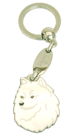 TYSK SPITZ HVIT - pet ID tag, dog ID tags, pet tags, personalized pet tags MjavHov - engraved pet tags online