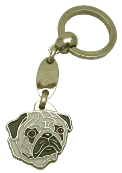 MOPS SØLV - pet ID tag, dog ID tags, pet tags, personalized pet tags MjavHov - engraved pet tags online