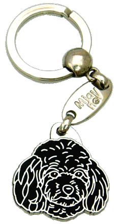 TOYPUDDEL SVART - pet ID tag, dog ID tags, pet tags, personalized pet tags MjavHov - engraved pet tags online