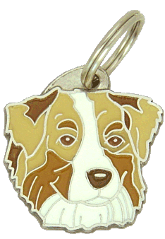 Owczarek australijski czerwony marmurkowy, brązowe oczy - pet ID tag, dog ID tags, pet tags, personalized pet tags MjavHov - engraved pet tags online