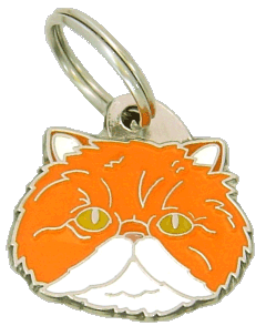 Kot perski biały-czerwony - pet ID tag, dog ID tags, pet tags, personalized pet tags MjavHov - engraved pet tags online