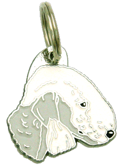 Bedlington terier szary biały - pet ID tag, dog ID tags, pet tags, personalized pet tags MjavHov - engraved pet tags online