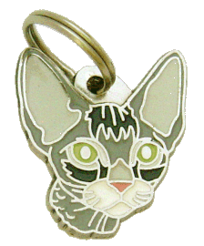 Devon Rex szary - pet ID tag, dog ID tags, pet tags, personalized pet tags MjavHov - engraved pet tags online