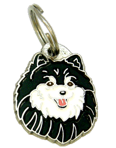 Szpic miniaturowy - Pomeranian czarno-biały - pet ID tag, dog ID tags, pet tags, personalized pet tags MjavHov - engraved pet tags online