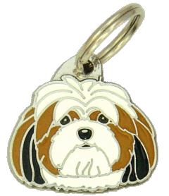 Lhasa apso tricolor - pet ID tag, dog ID tags, pet tags, personalized pet tags MjavHov - engraved pet tags online