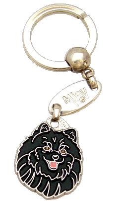 Szpic miniaturowy - Pomeranian czarny <br> (zawieszka, Z grawerem)