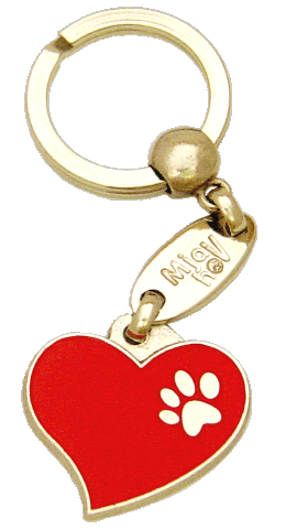 Serce czerwone - pet ID tag, dog ID tags, pet tags, personalized pet tags MjavHov - engraved pet tags online