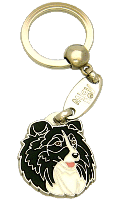Owczarek szetlandzki czarno-biały - pet ID tag, dog ID tags, pet tags, personalized pet tags MjavHov - engraved pet tags online