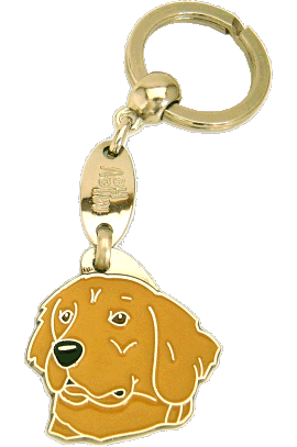 Golden retriever stare złoto - pet ID tag, dog ID tags, pet tags, personalized pet tags MjavHov - engraved pet tags online