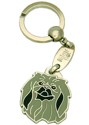 Pekińczyk szary - pet ID tag, dog ID tags, pet tags, personalized pet tags MjavHov - engraved pet tags online