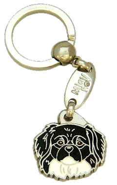 Spaniel tybetański czarno-biały - pet ID tag, dog ID tags, pet tags, personalized pet tags MjavHov - engraved pet tags online