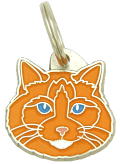 Ragdoll-Katze orange - Katzenmarken MjavHov - Katzenmarke, Katzenmarken online, Katzenmarken mit gravur, gravierte Katzenmarken, Katzenmarkeanhänger, Anhänger mit gravur, Katzenmarkezubehöer, Rassen Katzenmarke, Tieranhänger