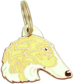 BORZOI HVID CREME - pet ID tag, dog ID tags, pet tags, personalized pet tags MjavHov - engraved pet tags online