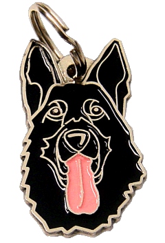 SCHÆFERHUND SORT - pet ID tag, dog ID tags, pet tags, personalized pet tags MjavHov - engraved pet tags online