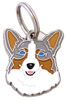 WELSH CORGI BLÅ MERLE - pet ID tag, dog ID tags, pet tags, personalized pet tags MjavHov - engraved pet tags online
