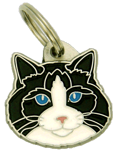 Ragdoll black bicolor - pet ID tag, dog ID tags, pet tags, personalized pet tags MjavHov - engraved pet tags online
