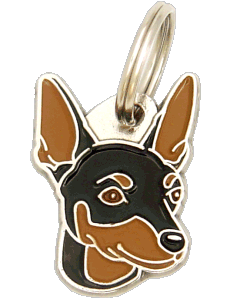 DVÆRGPINSCHER SORT MED TAN - pet ID tag, dog ID tags, pet tags, personalized pet tags MjavHov - engraved pet tags online