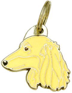 GRAVHUND LANGHÅRET CREME - pet ID tag, dog ID tags, pet tags, personalized pet tags MjavHov - engraved pet tags online