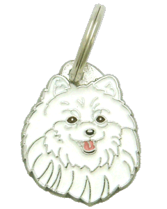POMERANIAN HVID - pet ID tag, dog ID tags, pet tags, personalized pet tags MjavHov - engraved pet tags online