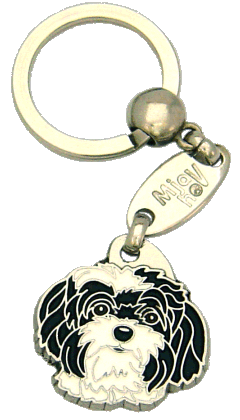 BOLONKA SORT HVID - pet ID tag, dog ID tags, pet tags, personalized pet tags MjavHov - engraved pet tags online