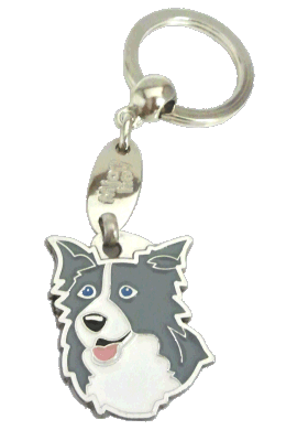 BORDER COLLIE BLÅ - pet ID tag, dog ID tags, pet tags, personalized pet tags MjavHov - engraved pet tags online