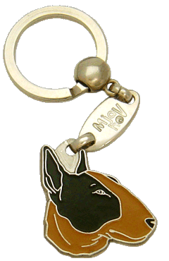 BULLTERRIER SORT MED TAN - pet ID tag, dog ID tags, pet tags, personalized pet tags MjavHov - engraved pet tags online