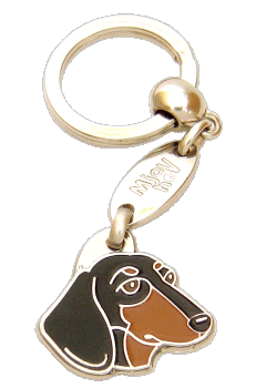 GRAVHUND SORT MED TAN - pet ID tag, dog ID tags, pet tags, personalized pet tags MjavHov - engraved pet tags online