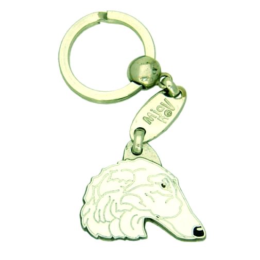 Custom personalized dog name tag Borzoi white

This unique, cute and quality dog id tag is offered with laser engraved name and phone no. or your custom text. Stainless steel split ring for easy attachment to your pets collar. All items are also available as keychains.
Gift for dogs and dog lovers.

Color: colored/silver
Size: 35 x 30 mm

Engraving area: 21 x 12 mm
Laser engraving personalization on the back side is included in the price. Enter the text you wish to have engraved. Suggestion: dog's name and phone number. We engrave on the back side of the tag. Engraving will be centered and easy to read. If you go over the recommended count then the text becomes smaller, and harder to read.

Metal, chrome plated dog tag or key ring. 
Hand made, hand colored, made in Slovenia. 

In stock.
