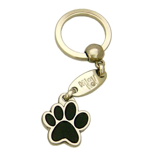 Custom personalized dog name tag PAW MJAVHOV BLACK
Color: colored/silver 
Dim: 22 x 25 mm
Engraving area: 
15 x 7 mm
Metal, chrome plated pet tag.
 
Personalized laser engraving on the back side included.

Hand made 
MADE IN SLOVENIA

In stock.
