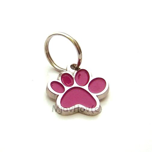 Custom personalized dog name tag PAW MJAVHOV PURPLE
Color: colored/silver 
Dim: 22 x 25 mm
Engraving area: 
15 x 7 mm
Metal, chrome plated pet tag.
 
Personalized laser engraving on the back side included.

Hand made 
MADE IN SLOVENIA

In stock.

