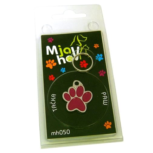 Custom personalized dog name tag PAW MJAVHOV PURPLE
Color: colored/silver 
Dim: 22 x 25 mm
Engraving area: 
15 x 7 mm
Metal, chrome plated pet tag.
 
Personalized laser engraving on the back side included.

Hand made 
MADE IN SLOVENIA

In stock.
