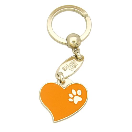 Custom personalized dog name tag Heart orange

This unique, cute and quality dog id tag is offered with laser engraved name and phone no. or your custom text. Stainless steel split ring for easy attachment to your pets collar. All items are also available as keychains.
Gift for dogs and dog lovers.

Color: colored/silver
Size: 28 x 26 mm

Engraving area: 20 x 12 mm
Laser engraving personalization on the back side is included in the price. Enter the text you wish to have engraved. Suggestion: dog's name and phone number. We engrave on the back side of the tag. Engraving will be centered and easy to read. If you go over the recommended count then the text becomes smaller, and harder to read.

Metal, chrome plated dog tag or key ring. 
Hand made, hand colored, made in Slovenia. 

In stock.
