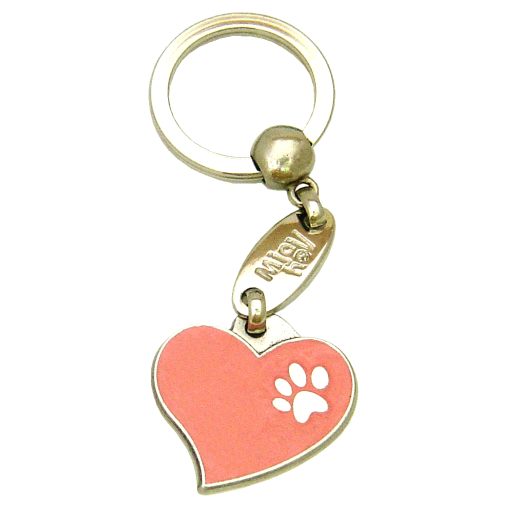 Custom personalized dog name tag Heart pink

This unique, cute and quality dog id tag is offered with laser engraved name and phone no. or your custom text. Stainless steel split ring for easy attachment to your pets collar. All items are also available as keychains.
Gift for dogs and dog lovers.

Color: colored/silver
Size: 28 x 26 mm

Engraving area: 20 x 12 mm
Laser engraving personalization on the back side is included in the price. Enter the text you wish to have engraved. Suggestion: dog's name and phone number. We engrave on the back side of the tag. Engraving will be centered and easy to read. If you go over the recommended count then the text becomes smaller, and harder to read.

Metal, chrome plated dog tag or key ring. 
Hand made, hand colored, made in Slovenia. 

In stock.
