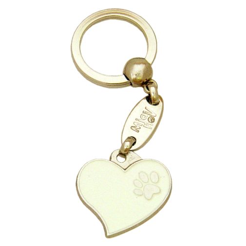 Custom personalized dog name tag Heart white

This unique, cute and quality dog id tag is offered with laser engraved name and phone no. or your custom text. Stainless steel split ring for easy attachment to your pets collar. All items are also available as keychains.
Gift for dogs and dog lovers.

Color: colored/silver
Size: 28 x 26 mm

Engraving area: 20 x 12 mm
Laser engraving personalization on the back side is included in the price. Enter the text you wish to have engraved. Suggestion: dog's name and phone number. We engrave on the back side of the tag. Engraving will be centered and easy to read. If you go over the recommended count then the text becomes smaller, and harder to read.

Metal, chrome plated dog tag or key ring. 
Hand made, hand colored, made in Slovenia. 

In stock.
