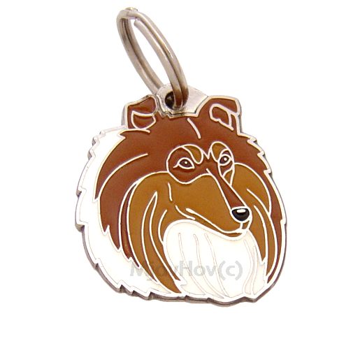 Custom personalized dog name tag Collie sable

This unique, cute and quality dog id tag is offered with laser engraved name and phone no. or your custom text. Stainless steel split ring for easy attachment to your pets collar. All items are also available as keychains.
Gift for dogs and dog lovers.

Color: colored/silver
Size: 30 x 34 mm

Engraving area: 20 x 18 mm
Laser engraving personalization on the back side is included in the price. Enter the text you wish to have engraved. Suggestion: dog's name and phone number. We engrave on the back side of the tag. Engraving will be centered and easy to read. If you go over the recommended count then the text becomes smaller, and harder to read.

Metal, chrome plated dog tag or key ring. 
Hand made, hand colored, made in Slovenia. 

In stock.
