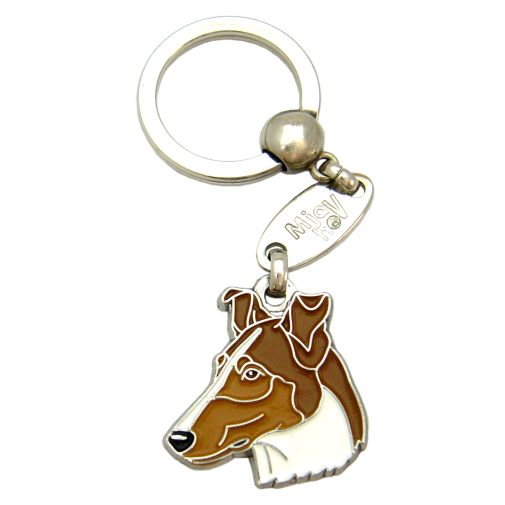 Custom personalized dog name tag Smooth collie sable

This unique, cute and quality dog id tag is offered with laser engraved name and phone no. or your custom text. Stainless steel split ring for easy attachment to your pets collar. All items are also available as keychains.
Gift for dogs and dog lovers.

Color: colored/silver
Size: 29 x 31 mm

Engraving area: 19 x 12 mm
Laser engraving personalization on the back side is included in the price. Enter the text you wish to have engraved. Suggestion: dog's name and phone number. We engrave on the back side of the tag. Engraving will be centered and easy to read. If you go over the recommended count then the text becomes smaller, and harder to read.

Metal, chrome plated dog tag or key ring. 
Hand made, hand colored, made in Slovenia. 

In stock.
