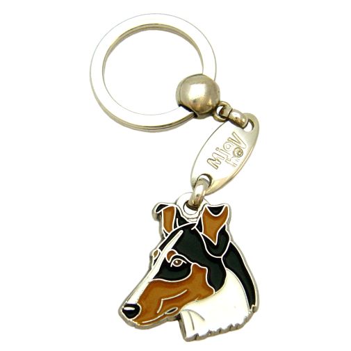 Custom personalized dog name tag Collie smooth tricolor

This unique, cute and quality dog id tag is offered with laser engraved name and phone no. or your custom text. Stainless steel split ring for easy attachment to your pets collar. All items are also available as keychains.
Gift for dogs and dog lovers.

Color: colored/silver
Size: 29 x 31 mm

Engraving area: 19 x 12 mm
Laser engraving personalization on the back side is included in the price. Enter the text you wish to have engraved. Suggestion: dog's name and phone number. We engrave on the back side of the tag. Engraving will be centered and easy to read. If you go over the recommended count then the text becomes smaller, and harder to read.

Metal, chrome plated dog tag or key ring. 
Hand made, hand colored, made in Slovenia. 

In stock.
