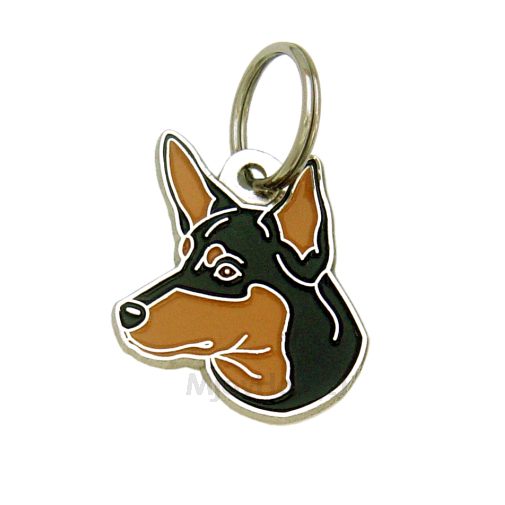 Custom personalized dog name tag Australian kelpie black & tan

This unique, cute and quality dog id tag is offered with laser engraved name and phone no. or your custom text. Stainless steel split ring for easy attachment to your pets collar. All items are also available as keychains.
Gift for dogs and dog lovers.

Color: colored/silver
Size: 27 x 29 mm

Engraving area: 19 x 12 mm
Laser engraving personalization on the back side is included in the price. Enter the text you wish to have engraved. Suggestion: dog's name and phone number. We engrave on the back side of the tag. Engraving will be centered and easy to read. If you go over the recommended count then the text becomes smaller, and harder to read.

Metal, chrome plated dog tag or key ring. 
Hand made, hand colored, made in Slovenia. 

In stock.
