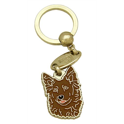 Custom personalized dog name tag Mudi brown

This unique, cute and quality dog id tag is offered with laser engraved name and phone no. or your custom text. Stainless steel split ring for easy attachment to your pets collar. All items are also available as keychains.
Gift for dogs and dog lovers.

Color: colored/silver
Size: 26 x 34 mm

Engraving area: 18 x 17 mm
Laser engraving personalization on the back side is included in the price. Enter the text you wish to have engraved. Suggestion: dog's name and phone number. We engrave on the back side of the tag. Engraving will be centered and easy to read. If you go over the recommended count then the text becomes smaller, and harder to read.

Metal, chrome plated dog tag or key ring. 
Hand made, hand colored, made in Slovenia. 

In stock.
