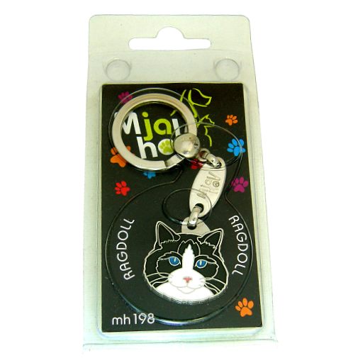 Custom personalized cat name tag Ragdoll cat black bicolor

This unique, cute and quality cat id tag is offered with laser engraved name and phone no. or your custom text. Stainless steel split ring for easy attachment to your pets collar. All items are also available as keychains.
Gift for cats and cat lovers.

Color: colored/silver
Size: 28 x 28 mm

Engraving area: 20 x 15 mm
Laser engraving personalization on the back side is included in the price. Enter the text you wish to have engraved. Suggestion: cat's name and phone number. We engrave on the back side of the tag. Engraving will be centered and easy to read. If you go over the recommended count then the text becomes smaller, and harder to read.

Metal, chrome plated cat tag or key ring. 
Hand made, hand colored, made in Slovenia. 

In stock.
