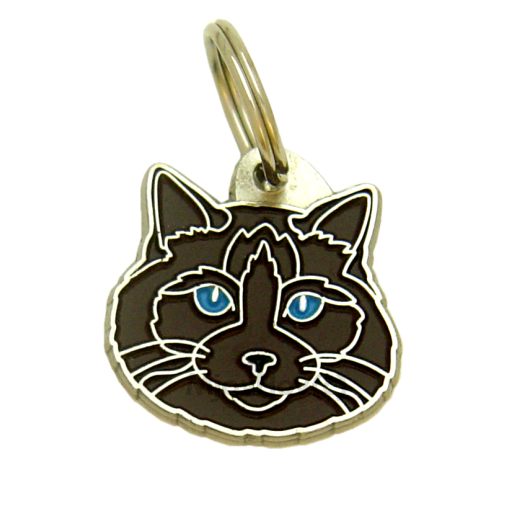 Custom personalized cat name tag Ragdoll cat seal

This unique, cute and quality cat id tag is offered with laser engraved name and phone no. or your custom text. Stainless steel split ring for easy attachment to your pets collar. All items are also available as keychains.
Gift for cats and cat lovers.

Color: colored/silver
Size: 28 x 28 mm

Engraving area: 20 x 15 mm
Laser engraving personalization on the back side is included in the price. Enter the text you wish to have engraved. Suggestion: cat's name and phone number. We engrave on the back side of the tag. Engraving will be centered and easy to read. If you go over the recommended count then the text becomes smaller, and harder to read.

Metal, chrome plated cat tag or key ring. 
Hand made, hand colored, made in Slovenia. 

In stock.
