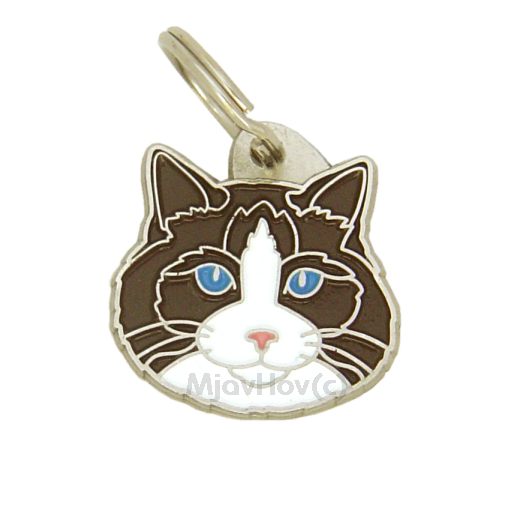 Custom personalized cat name tag Ragdoll cat seal bicolor

This unique, cute and quality cat id tag is offered with laser engraved name and phone no. or your custom text. Stainless steel split ring for easy attachment to your pets collar. All items are also available as keychains.
Gift for cats and cat lovers.

Color: colored/silver
Size: 28 x 28 mm

Engraving area: 20 x 15 mm
Laser engraving personalization on the back side is included in the price. Enter the text you wish to have engraved. Suggestion: cat's name and phone number. We engrave on the back side of the tag. Engraving will be centered and easy to read. If you go over the recommended count then the text becomes smaller, and harder to read.

Metal, chrome plated cat tag or key ring. 
Hand made, hand colored, made in Slovenia. 

In stock.

