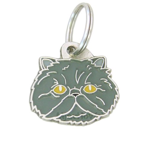 Custom personalized cat name tag Persian cat blue

This unique, cute and quality cat id tag is offered with laser engraved name and phone no. or your custom text. Stainless steel split ring for easy attachment to your pets collar. All items are also available as keychains.
Gift for cats and cat lovers.

Color: colored/silver
Size: 27 x 26 mm

Engraving area: 20 x 15 mm
Laser engraving personalization on the back side is included in the price. Enter the text you wish to have engraved. Suggestion: cat's name and phone number. We engrave on the back side of the tag. Engraving will be centered and easy to read. If you go over the recommended count then the text becomes smaller, and harder to read.

Metal, chrome plated cat tag or key ring. 
Hand made, hand colored, made in Slovenia. 

In stock.
